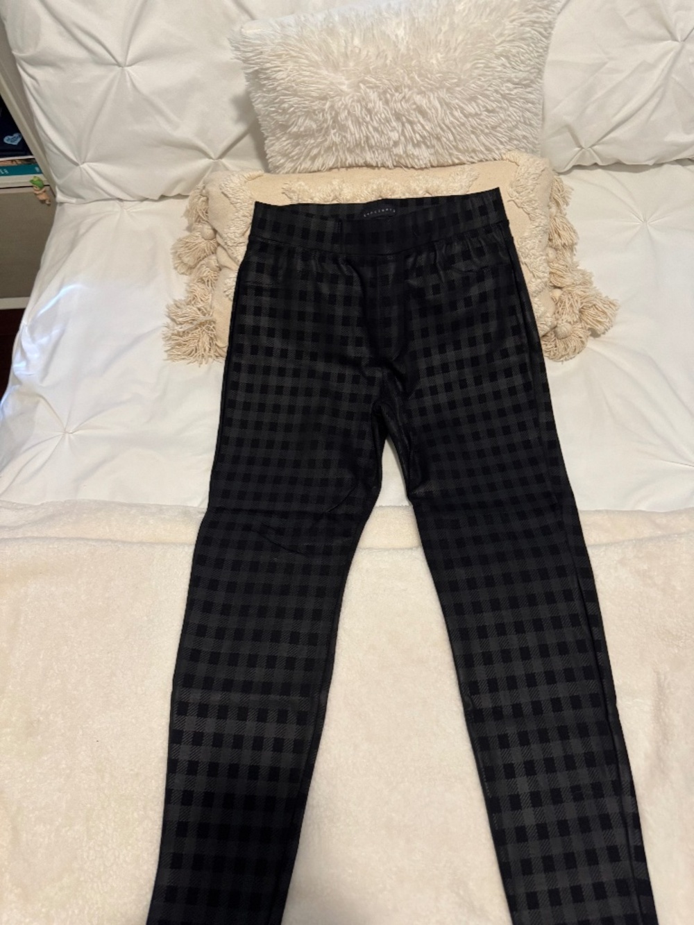 Sanctuary Runway Legging Black Grey Buffalo Plaid Check Pull-On Pants Small